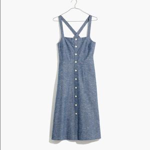2/$20 Chambray Tank Button-Front Midi Dress